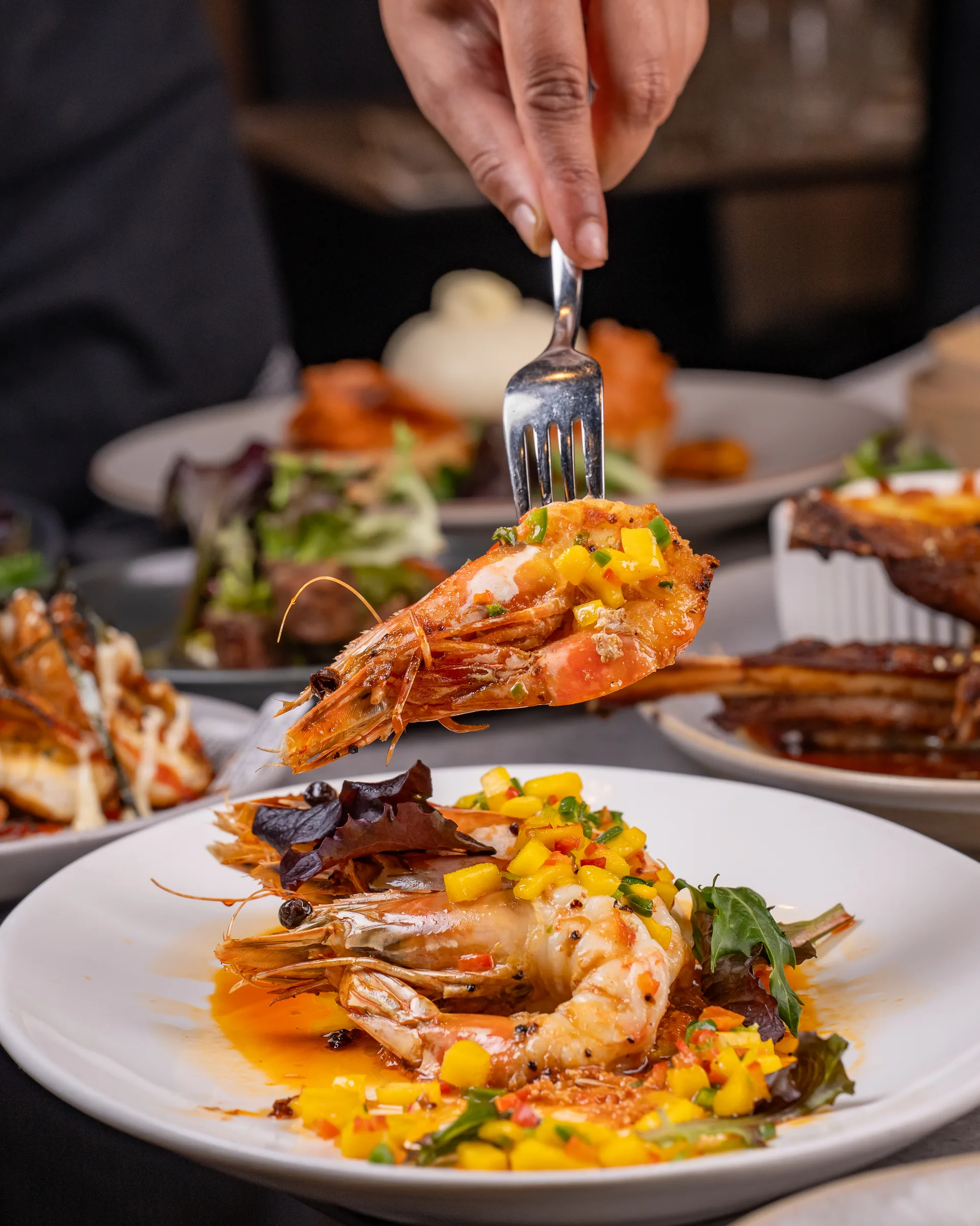Plated seafood at Sage Yellowfin — South Bank Brisbane