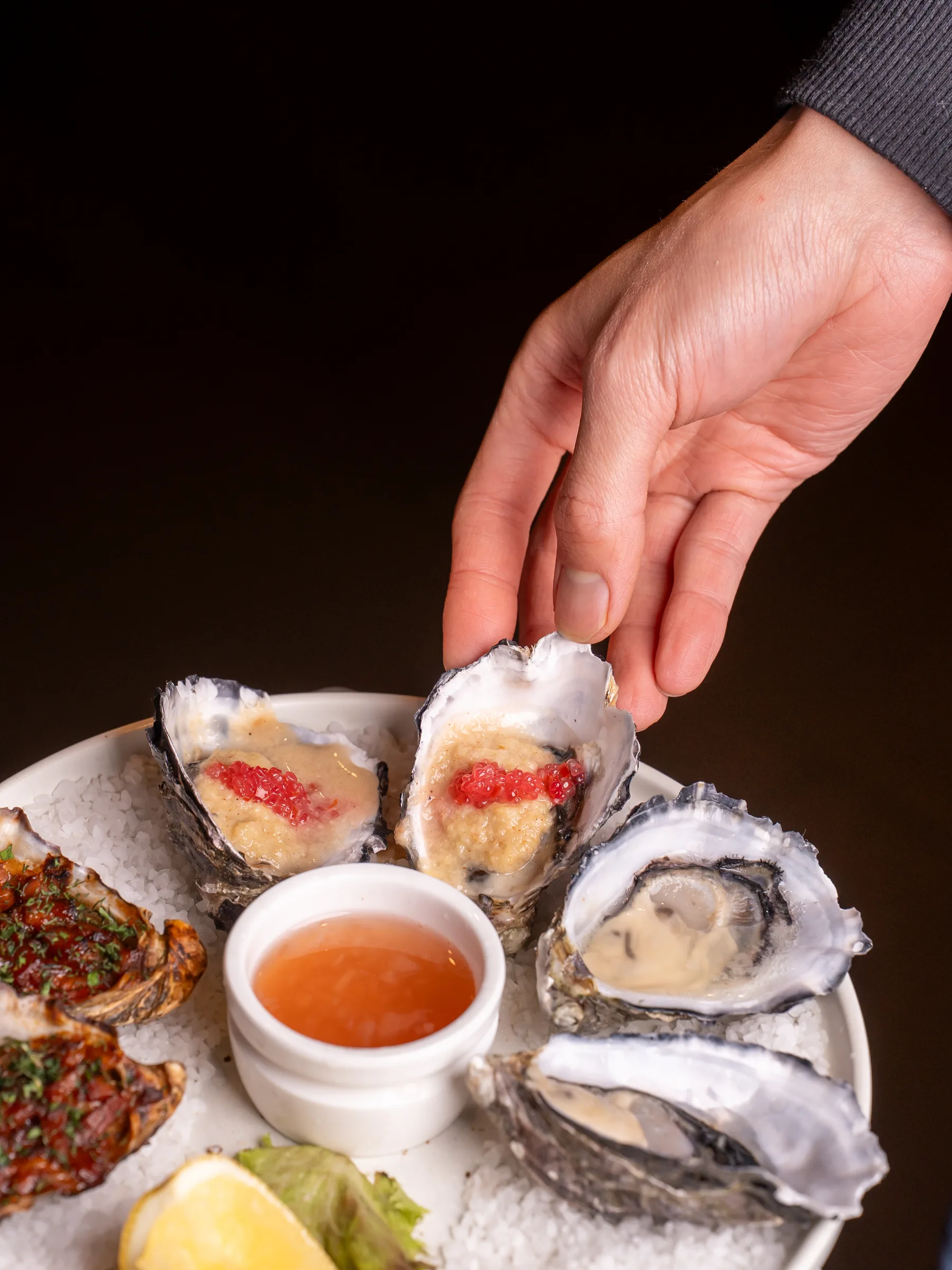 Hand-served oyster at Sage Yellowfin South Bank Brisbane