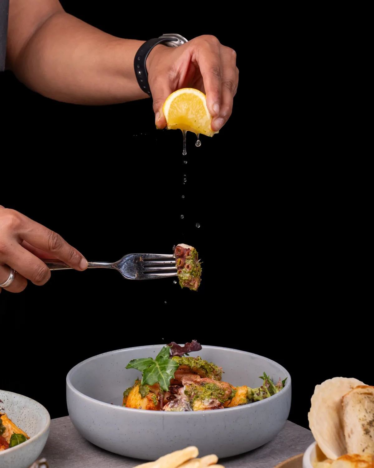 Szechuan peppered calamari with lemon pepper aioli