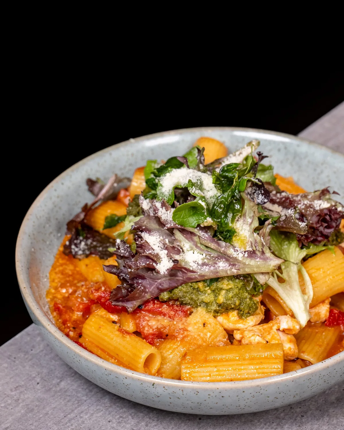 Overhead dips platter with grilled haloumi